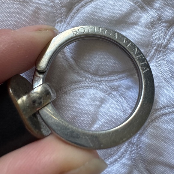 Bottega Veneta Black Leather Key Ring - Picture 6 of 7